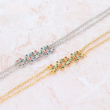 pulseras mama circonitas multicolor
