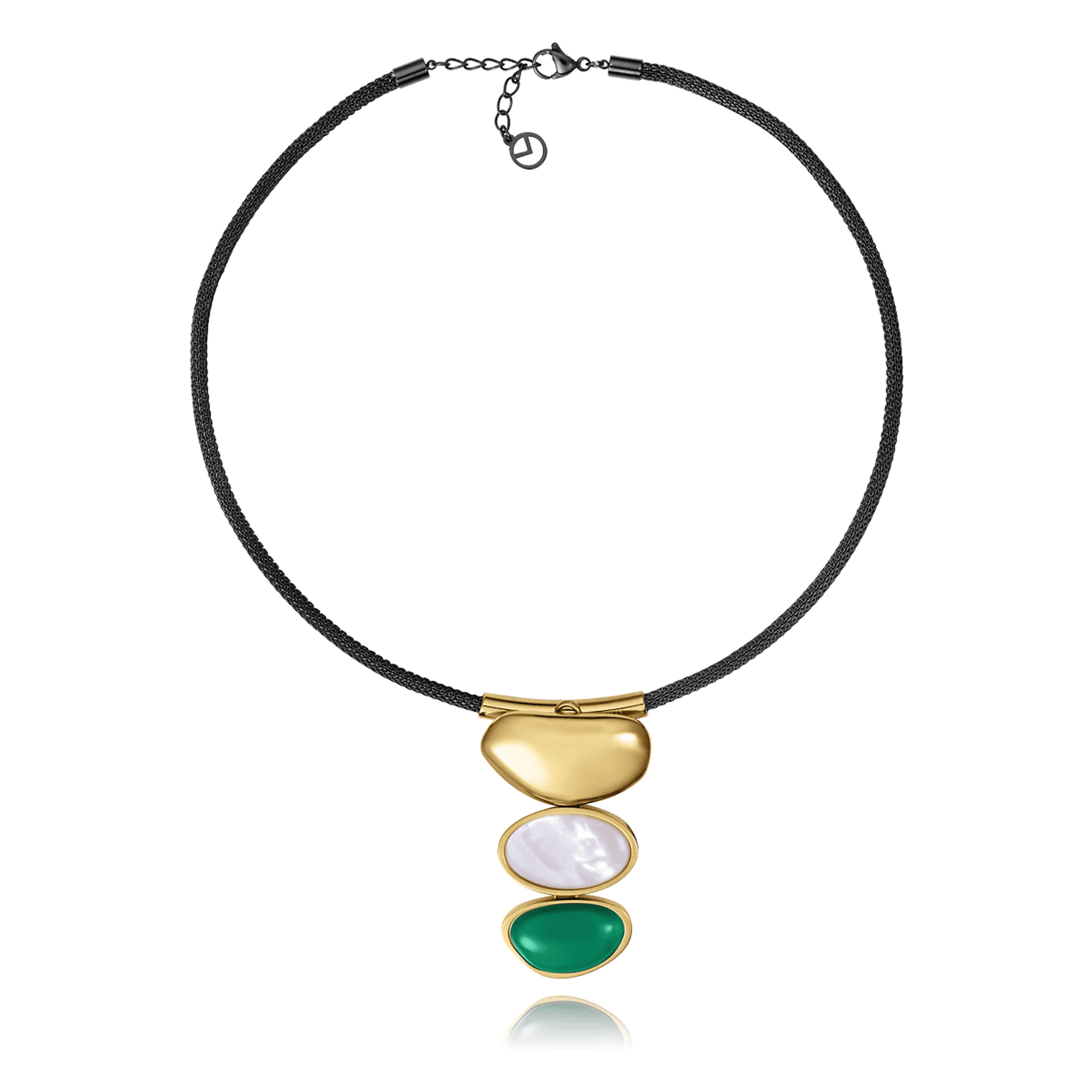 Collar Viceroy by Laura Escanes 14348 en acero inoxidable dorado, diseño moderno y elegante para mujer.