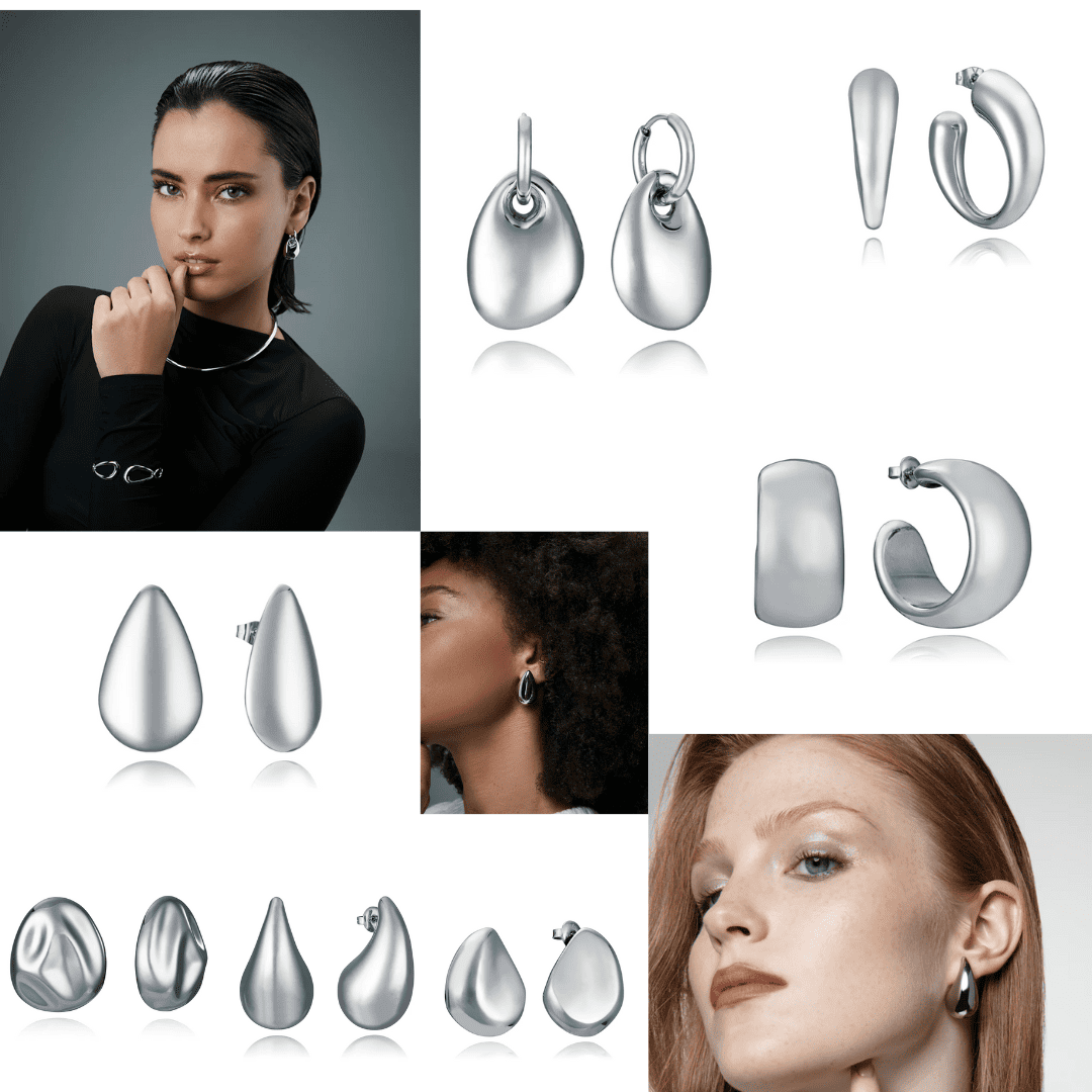 pendientes maxi acero pulido viceroy mujer