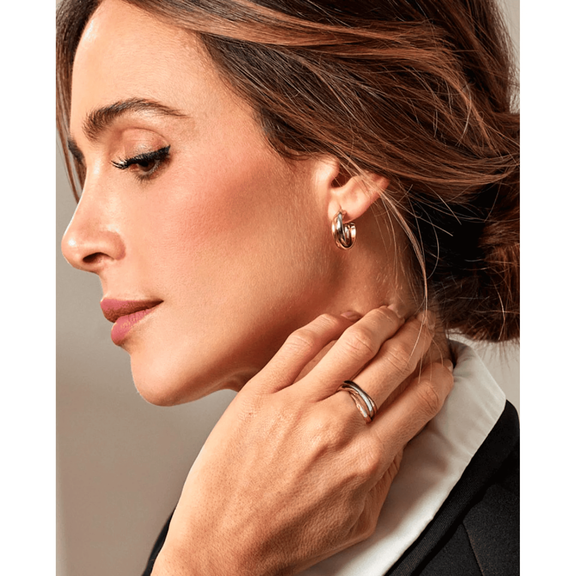 pendientes tricolor acero modelo 75320e01019