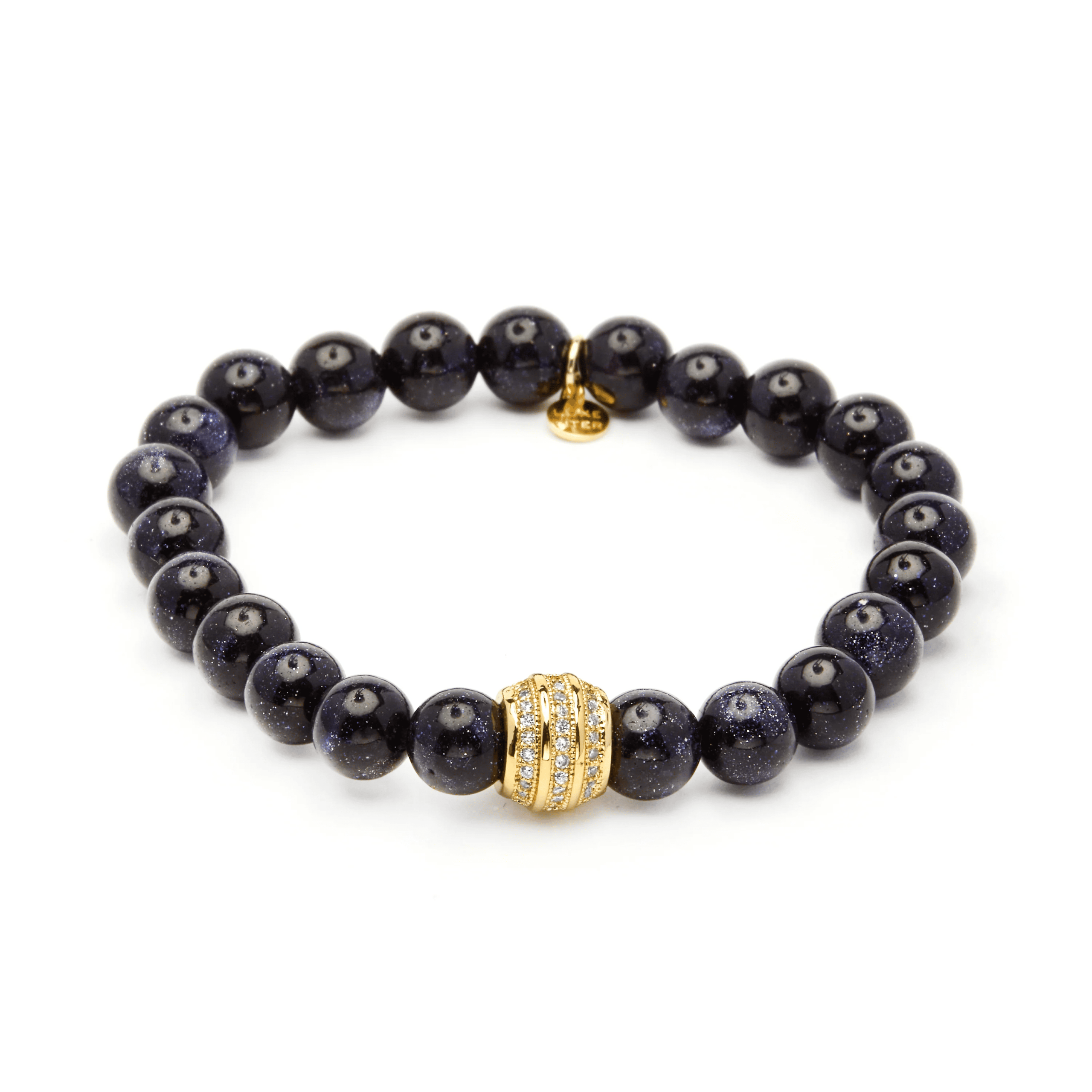 Pulsera de Plata de Ley 925 y Aventurina Azul acabado en oro amarillo 18k - Veroth