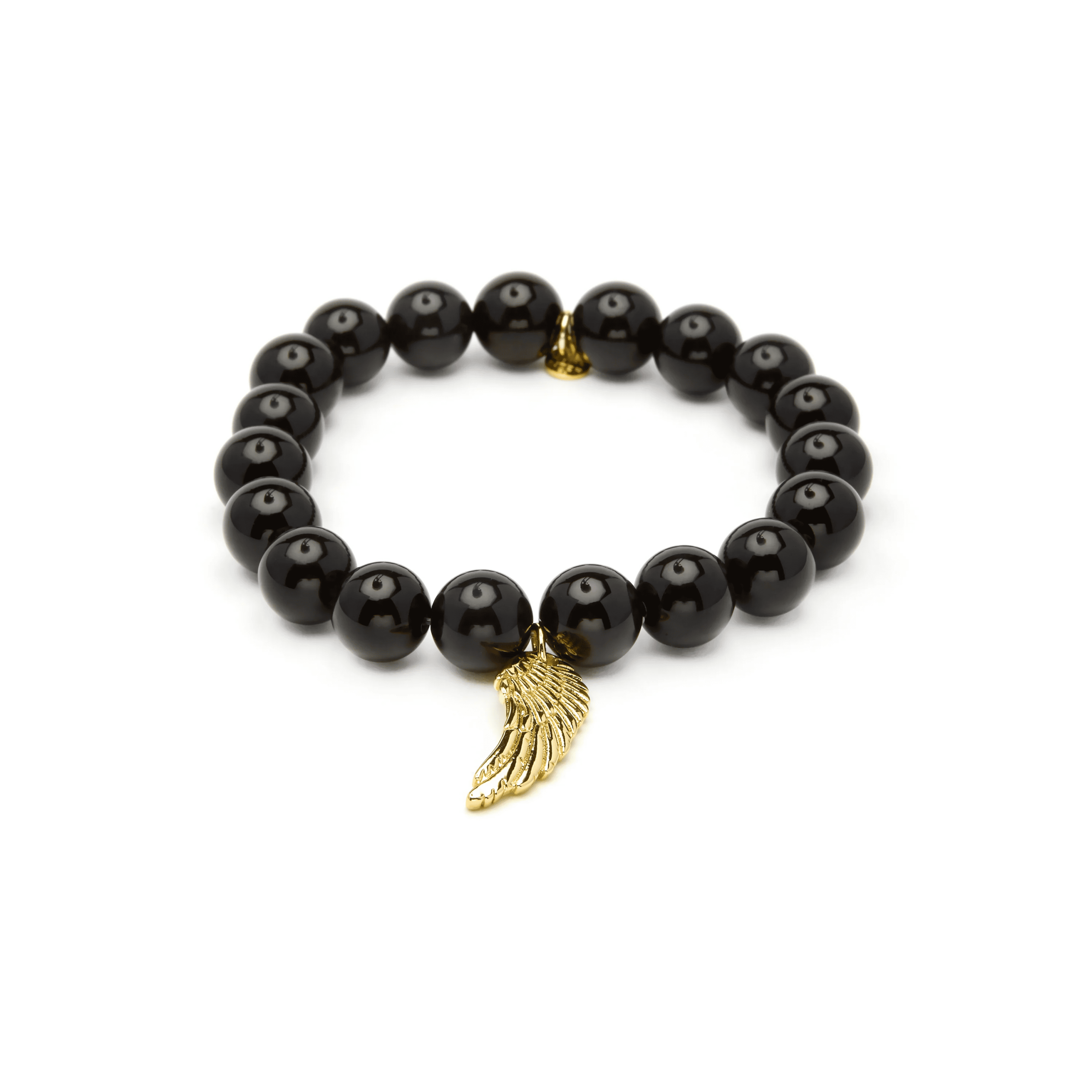 Pulsera de Plata de Ley 925 y Onix acabado en oro amarillo 18k - Tomza