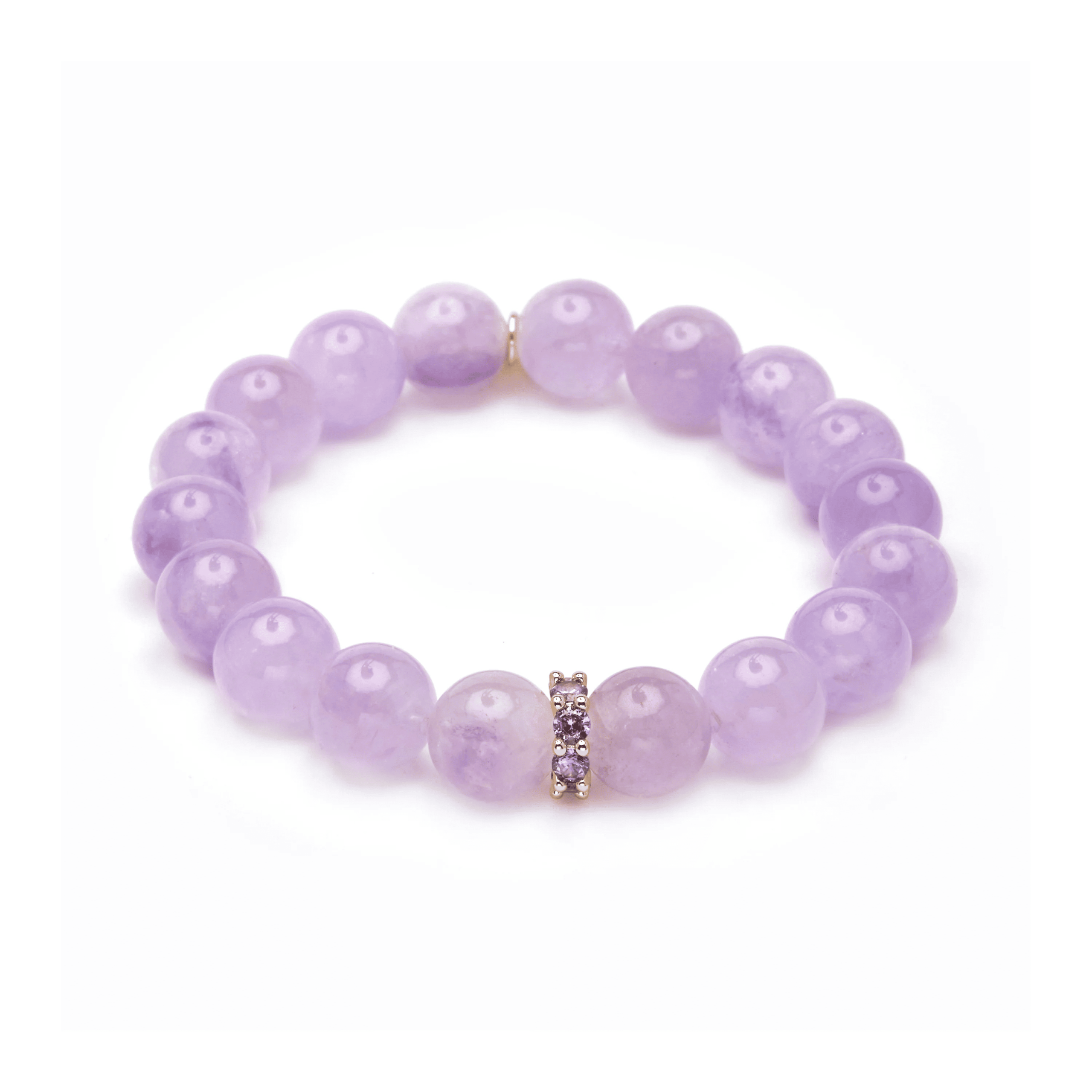 Pulsera de Plata de Ley 925 y Amatista Natural Clara acabado en oro amarillo 18k - Ubcy