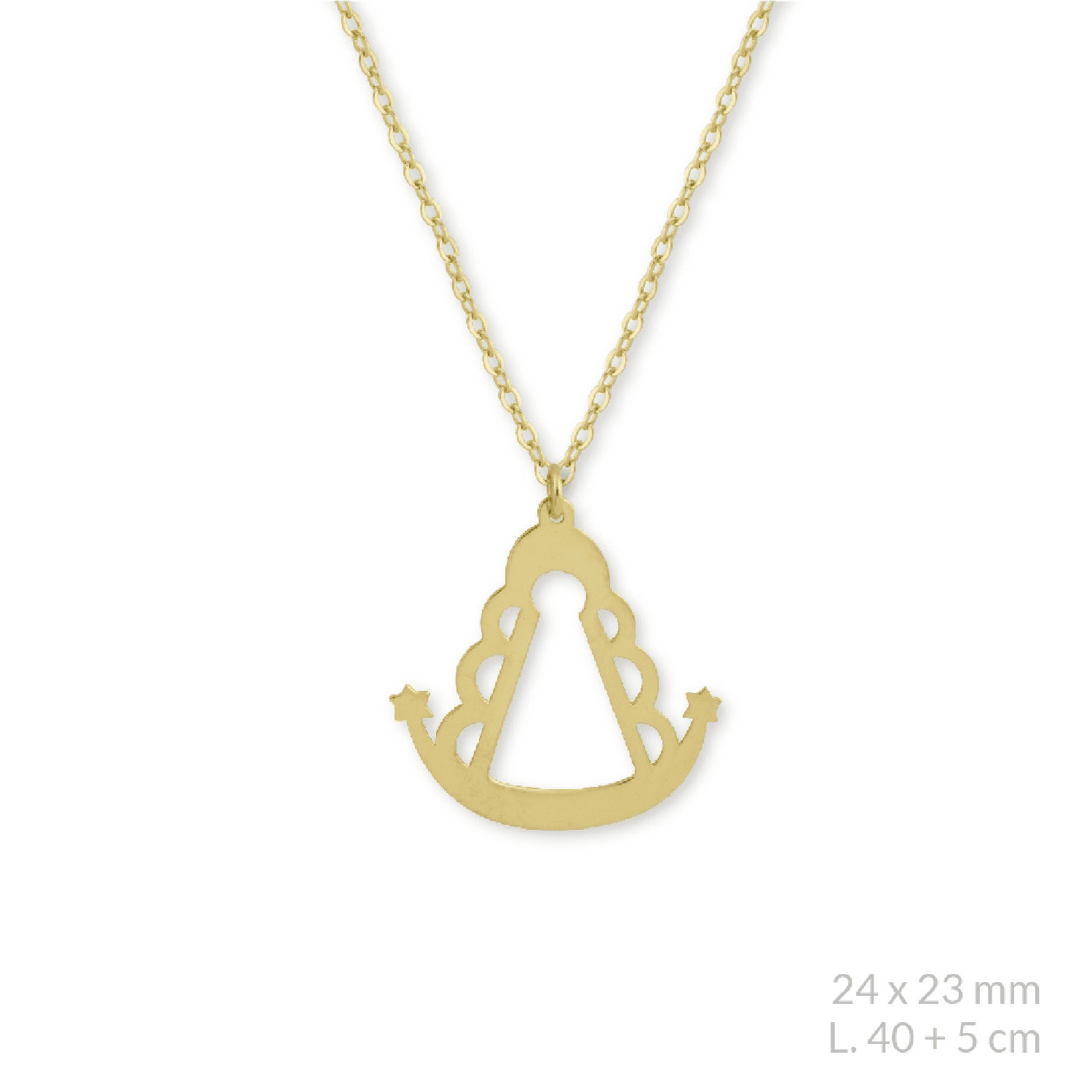 colgante virgen del rocio dorado